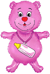 «Медвежонок розовый» фольгированный шар
