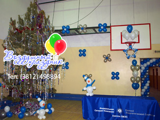 Оформление воздушными шарами к новому году