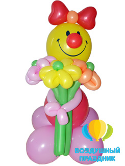 Фигура «Девочка-клоун» из воздушных шаров