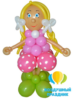 Фигура «Девочка с косичками» из воздушных шаров