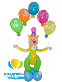 Фигура «Веселый клоун» из воздушных шаров