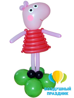 Фигура «Свинка Пеппа» из воздушных шаров